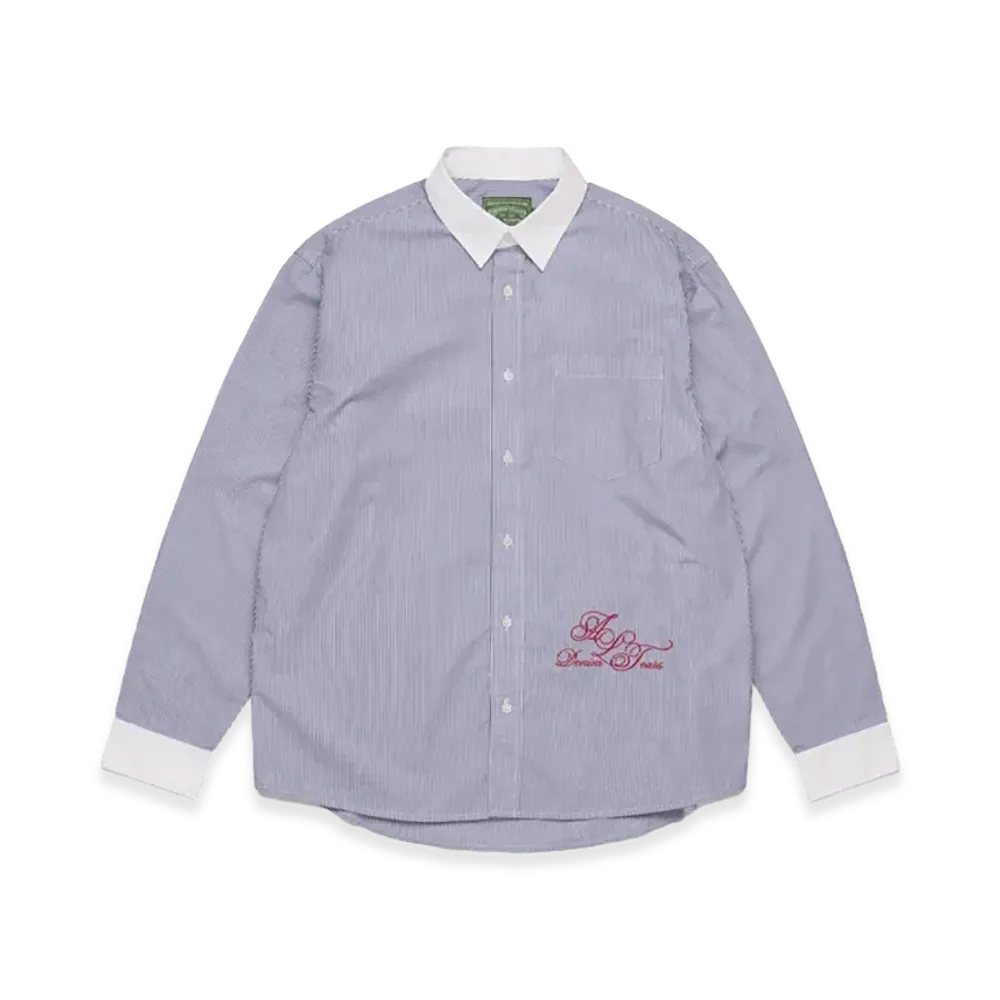 DENIM TEARS Andre Leon Talley Two-Tone Button-Up Shirt "Blue"