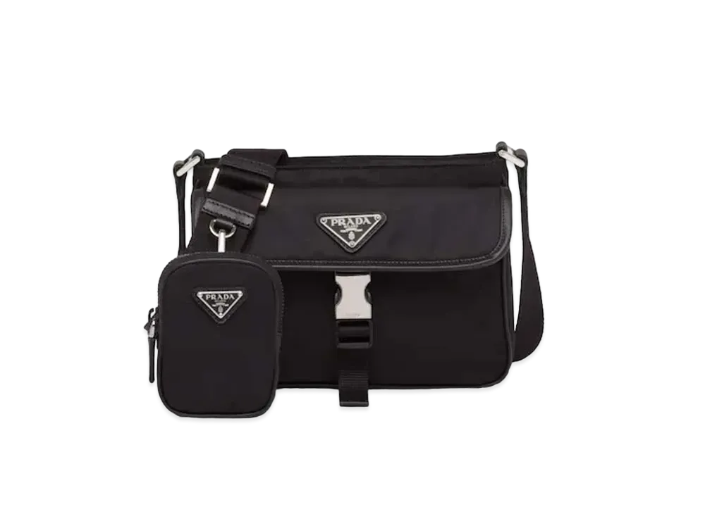 プラダ リナイロン x サフィアーノレザー ショルダーバッグ "ブラック" 2VH133_2DMH_F0002