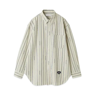 GELATO PIQUE Homme Heart Patch Regular Collar Shirt "Stripe"