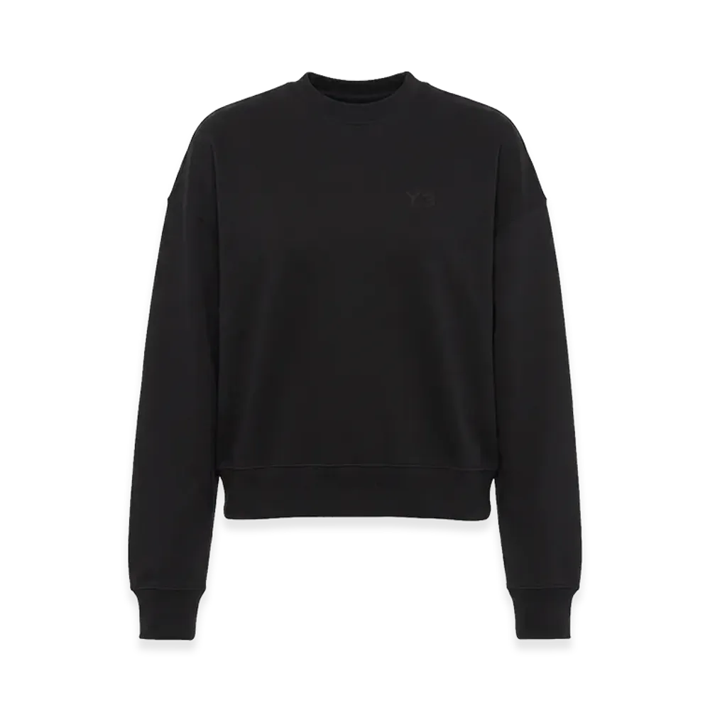 Y-3 Women's One-Point Logo Cropped Sweatshirt Boxy "Black"