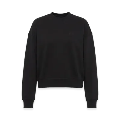 Y-3 Women's One-Point Logo Cropped Sweatshirt Boxy "Black"