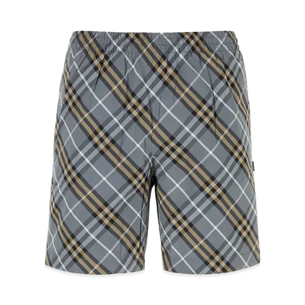 Burberry Embroidered Nylon Swimming Shorts "Checked"