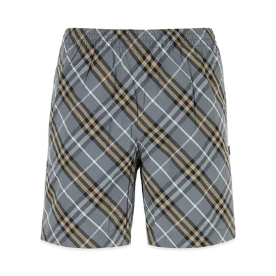 Burberry Embroidered Nylon Swimming Shorts "Checked"