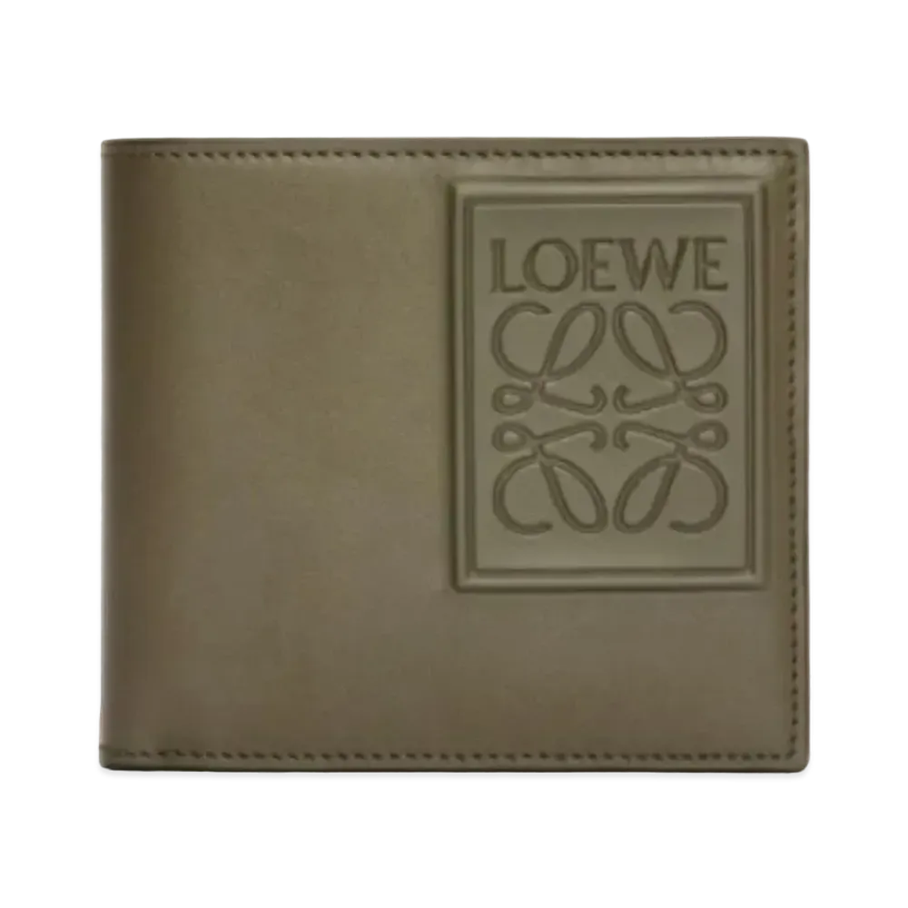 LOEWE Bayfold Wallet Satin Calf "Khaki Green"