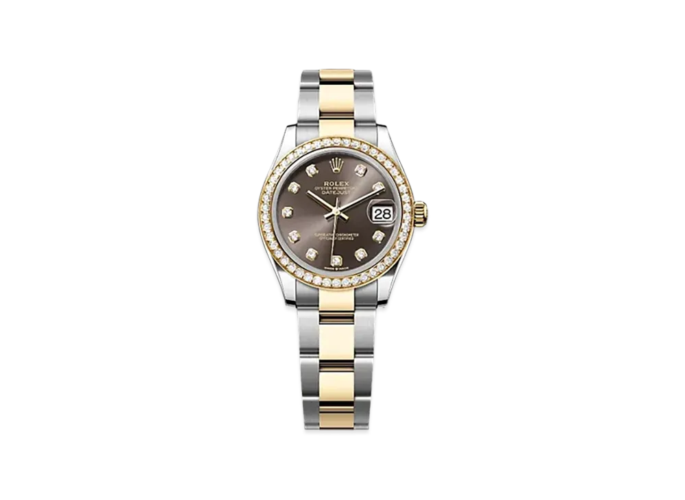 ROLEX Datejust 31mm Oystersteel & Yellow Gold Diamond 278383RBR "Dark Grey"