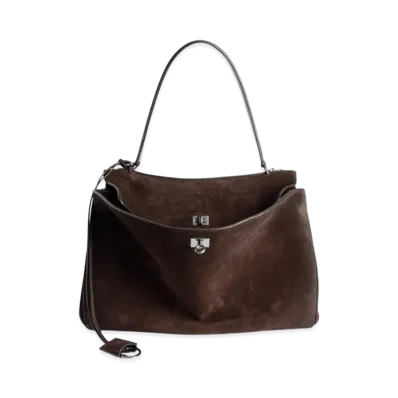 BALENCIAGA Rodeo Handbag Large "Light Espresso"