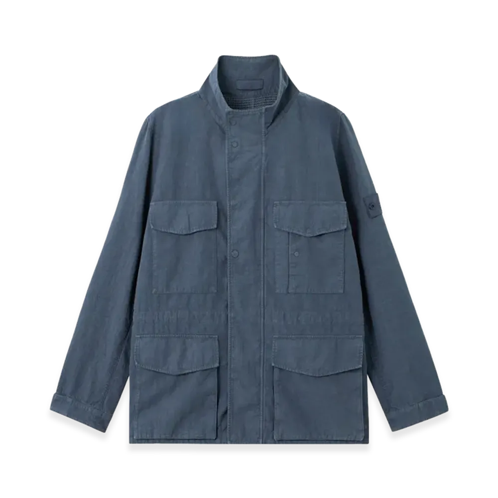 Stone Island 4100080 Bonded Linen-TC_S.I. Ghost "Slate Blue"