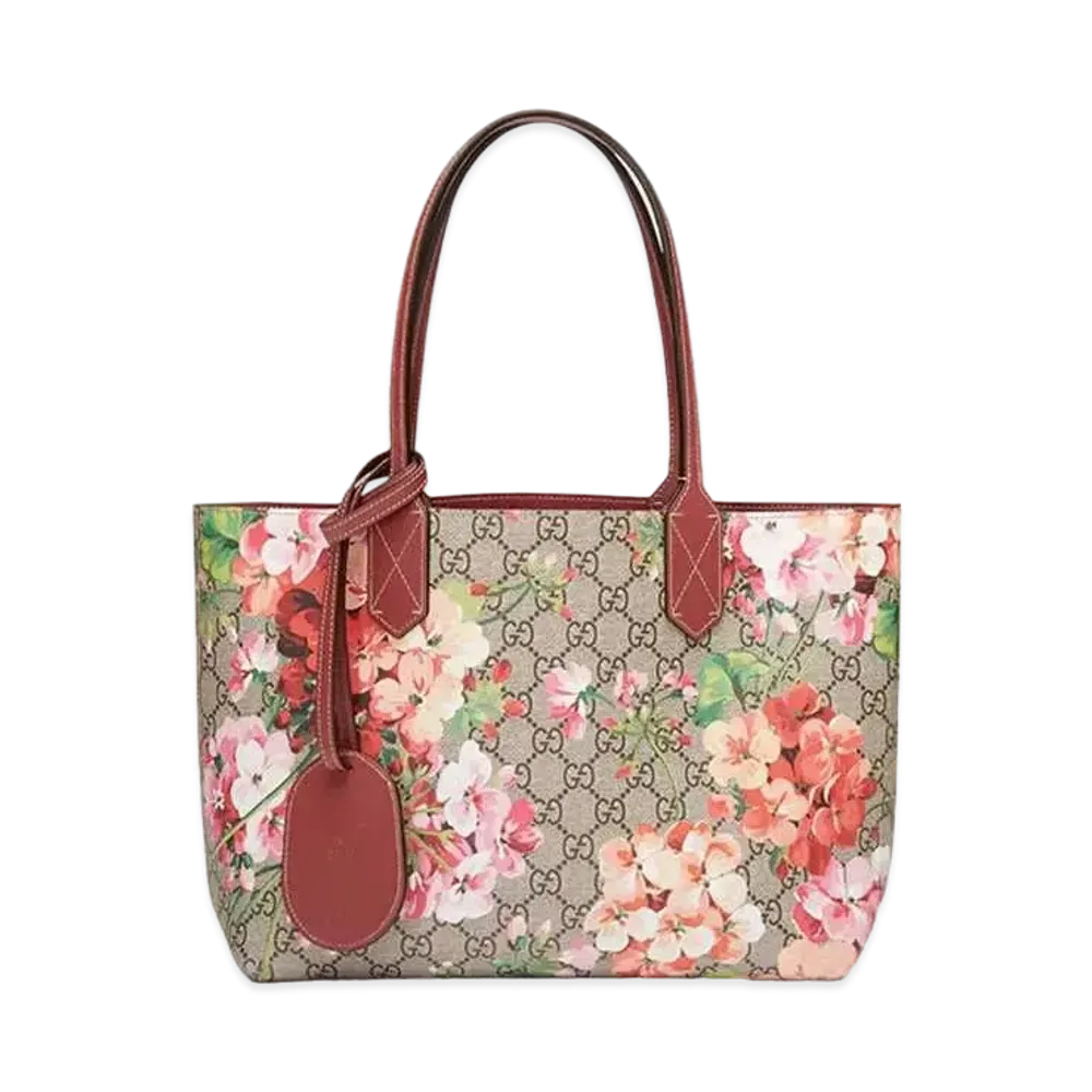 GUCCI GG Blooms Reversible Tote Bag "Antique Rose"