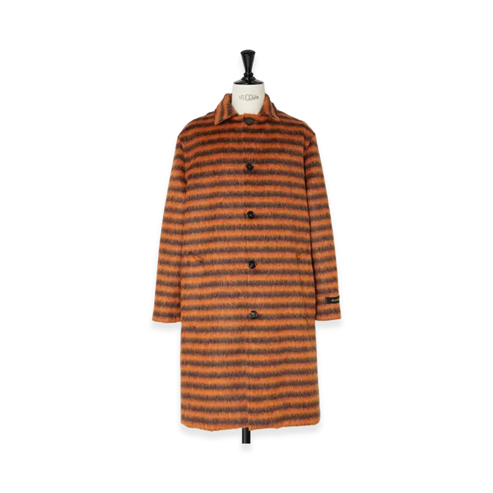 MARNI Border Mohair Soutien Collar Coat "Orange"