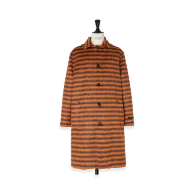 MARNI Border Mohair Soutien Collar Coat "Orange"