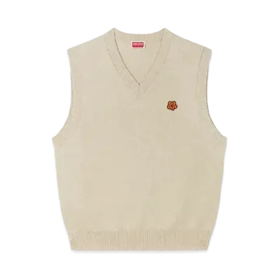KENZO 'BOKE FLOWER' Embroidery Sleeveless Jumper "Beige"