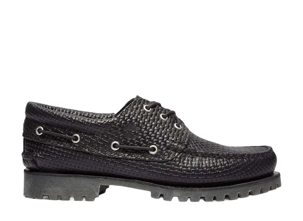 Timberland 3-Eye Lug Handsewn Boat Shoes "Black/Dark Brown"