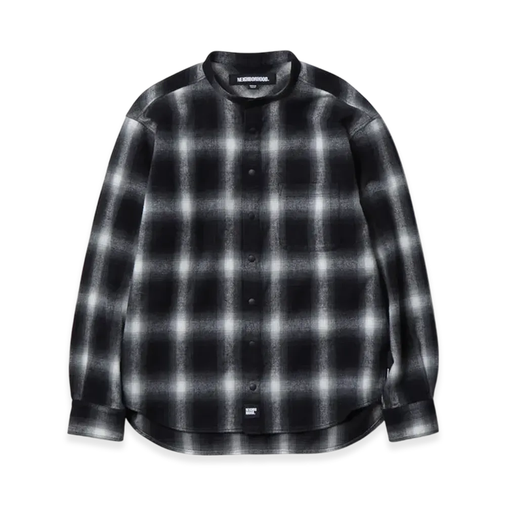 NEIGHBORHOOD Hombre Check Band Collar Shirt LS "Black"