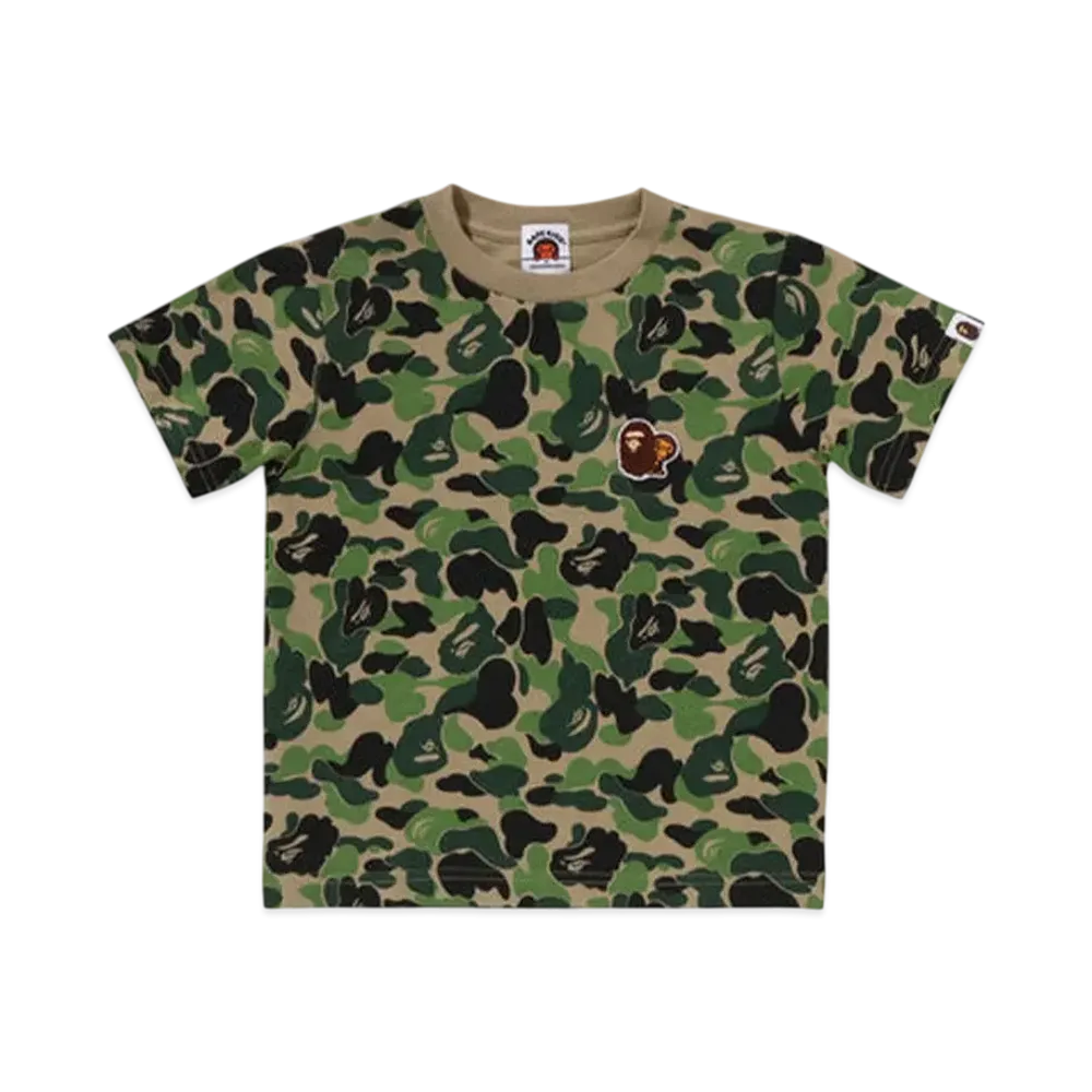 A BATHING APE Abc Camo Ape & Milo One Point Tee "Green"