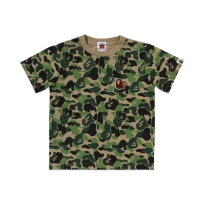 A BATHING APE Abc Camo Ape & Milo One Point Tee "Green"