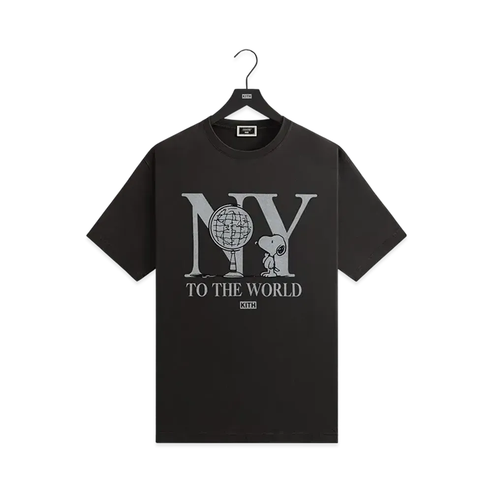 Kith x Peanuts New York To The World Vintage Tee "Black"