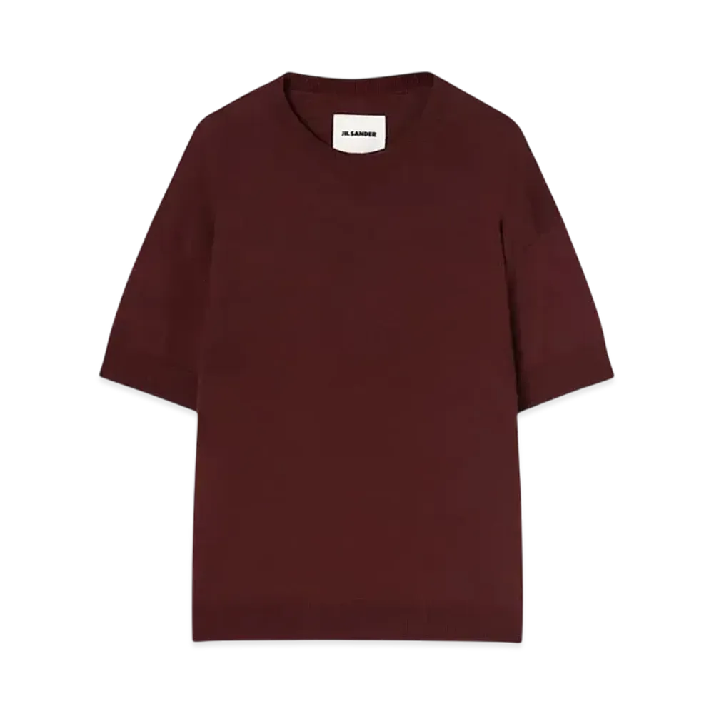 Jil Sander Men's Wool Crew-Neck T-Shirt "Dark Brown"