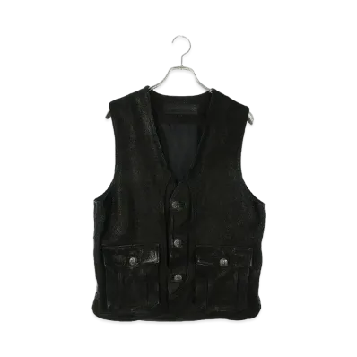 Chrome Hearts Hunting Cross Ball Button Back Dagger Quilting Vest "Black"