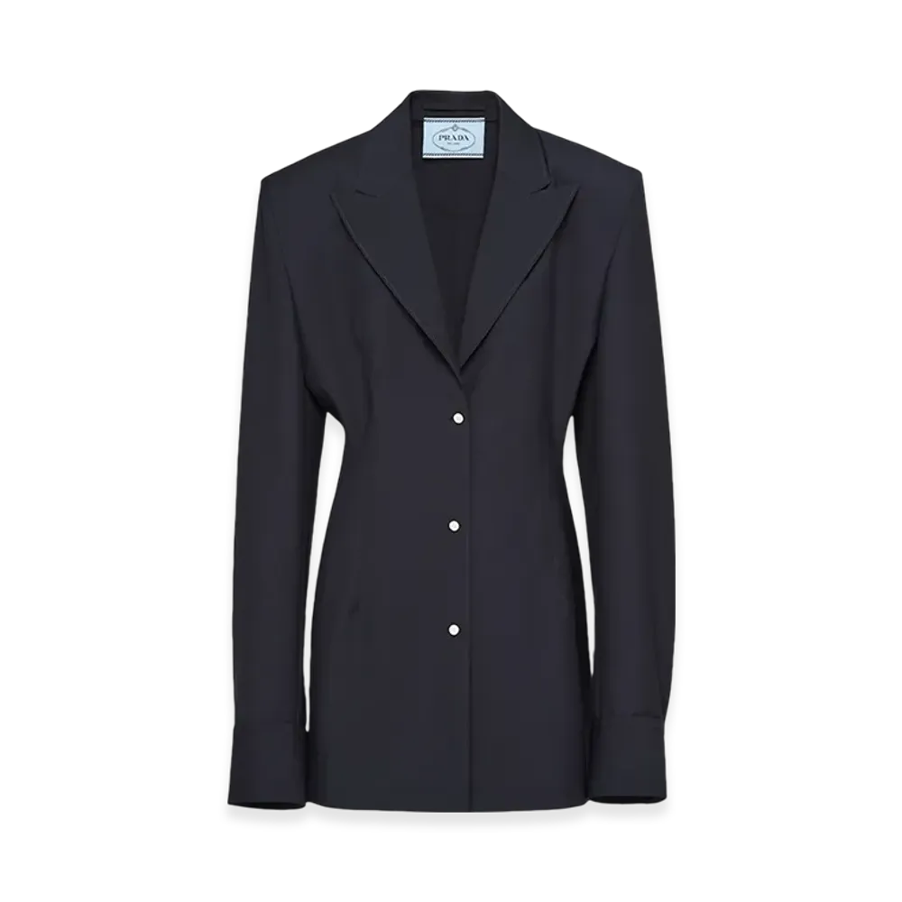 PRADA Women's Single-Breasted Mohair Jacket "Navy"