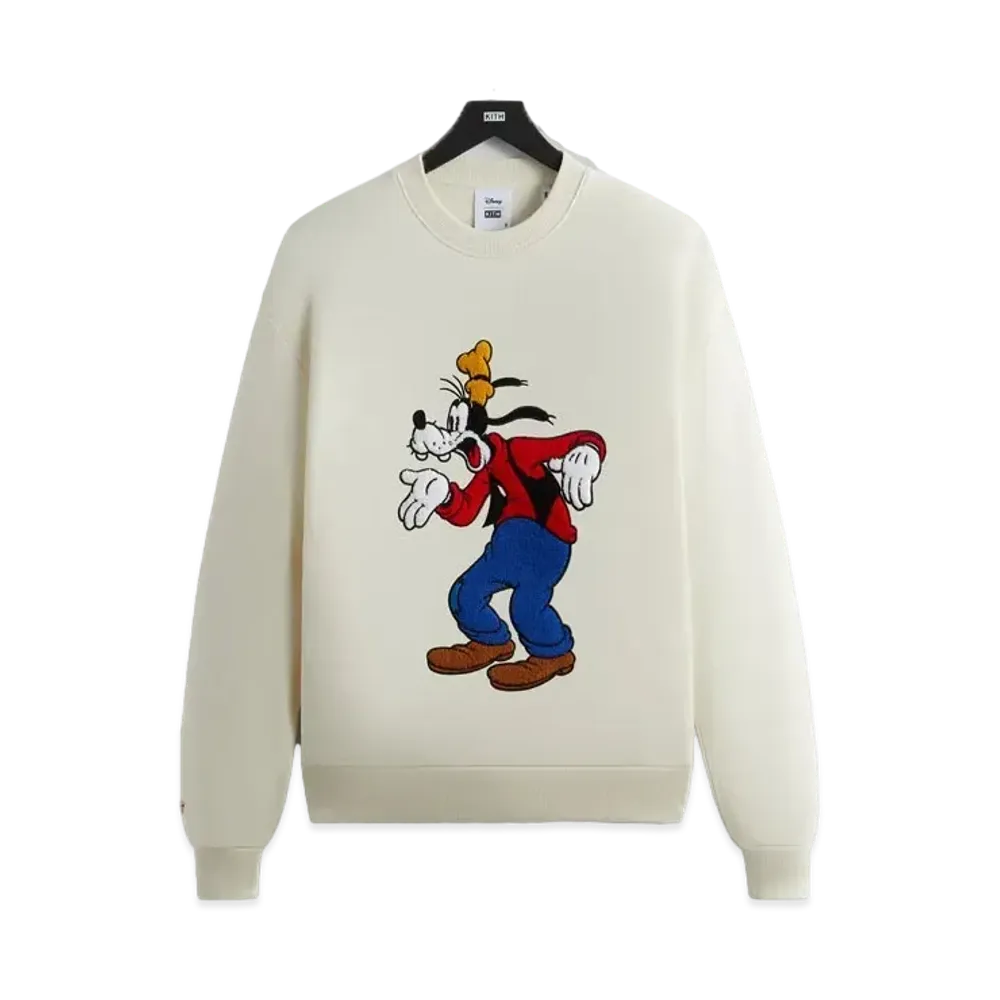 Kith x Disney Mickey & Friends Astonished Goofy Vintage Crewneck "Sandrift"