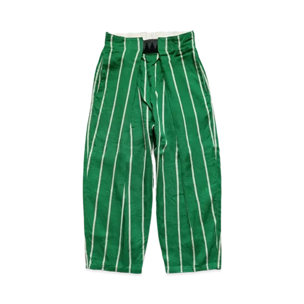 KAPITAL LINEN FILYS STRIPE EASY BEACH PANTS "Green"