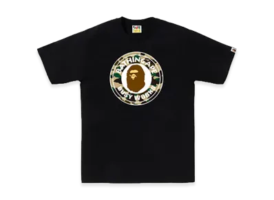 A BATHING APE 1ST Camo Busy Works Tee "Black/Yellow"