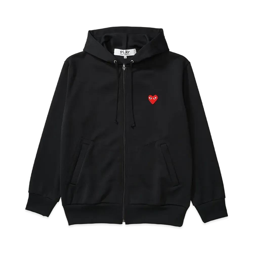 PLAY COMME des GARCONS Unisex Zip-Up Hoodie "Black"