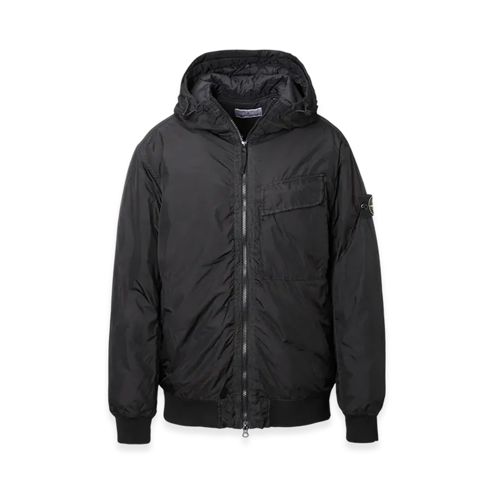 Stone Island Hooded Padded Blouson 40723 Garment Dyed Crinkle Reps R-NY with Primaloft "Black"