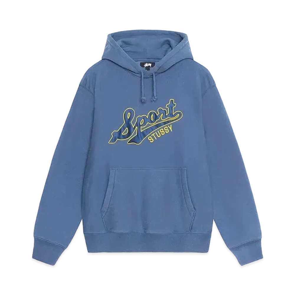 Stussy Satin Patch Oversized Hoodie "Blue" (FA24)