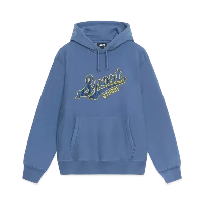 Stussy Satin Patch Oversized Hoodie "Blue" (FA24)