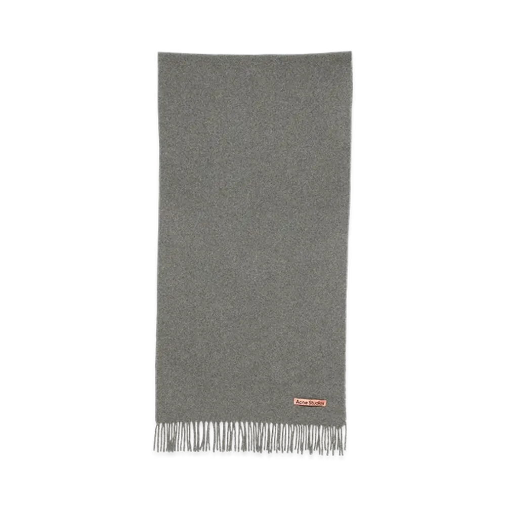 Acne Studios Cashmere Fringe Scarf - Narrow "Grey Melange"