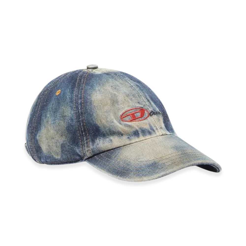 Diesel C-Cap-Dd Baseball Cap In Dirty-Effect Denim "Blue"