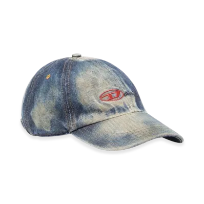 Diesel C-Cap-Dd Baseball Cap In Dirty-Effect Denim "Blue"