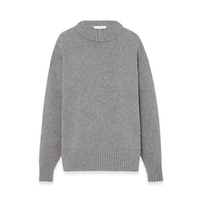 The Row Women's Ophelia Wool and Cashmere Top "Grey Melange"