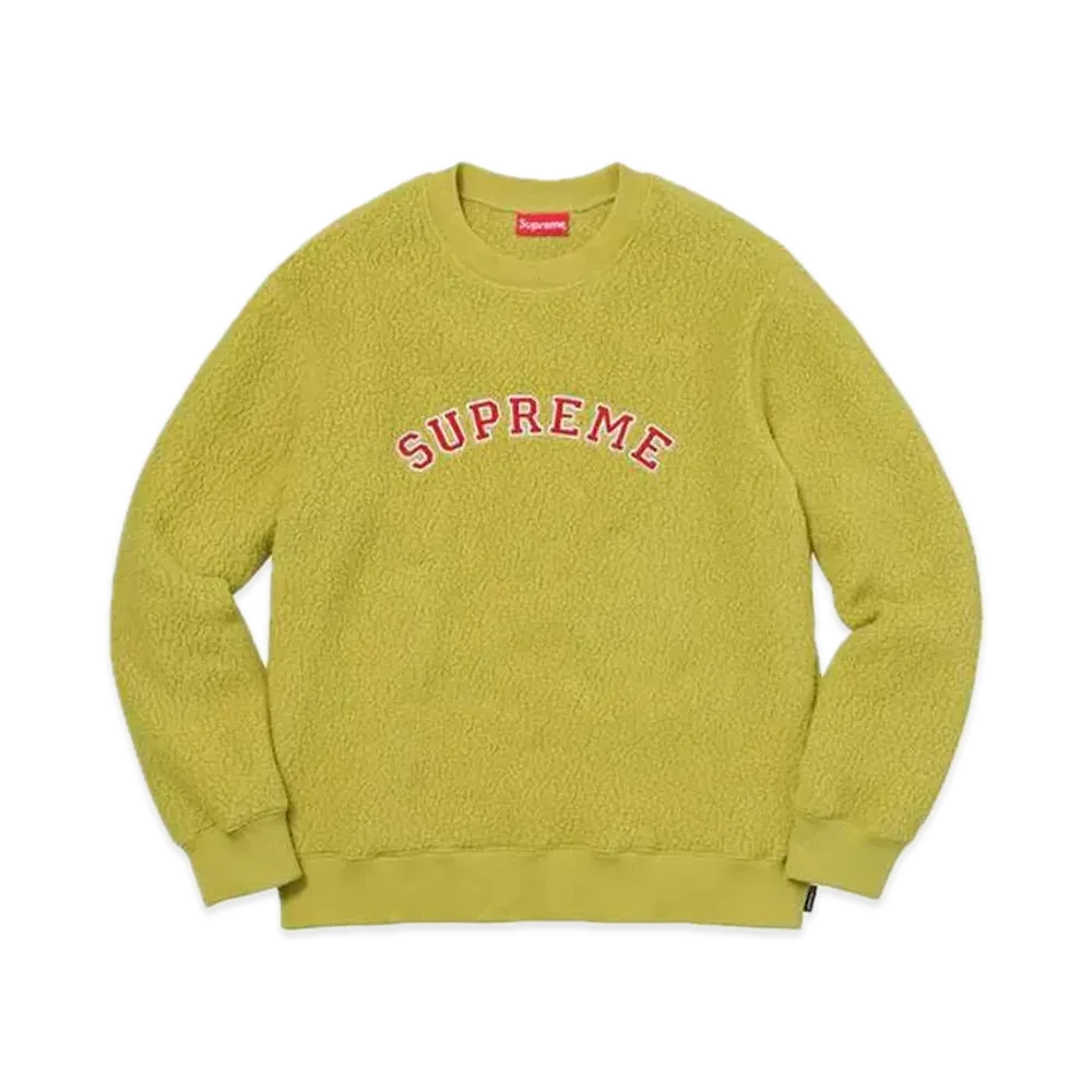 Supreme Polartec Deep Pile Crewneck "Sulphur"