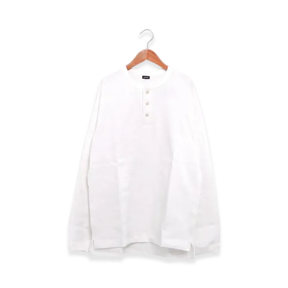 Healthknit Black Label Henley Neck Long Sleeve "White"
