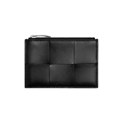 Bottega Veneta Cassette Zipped Card Case "Black"