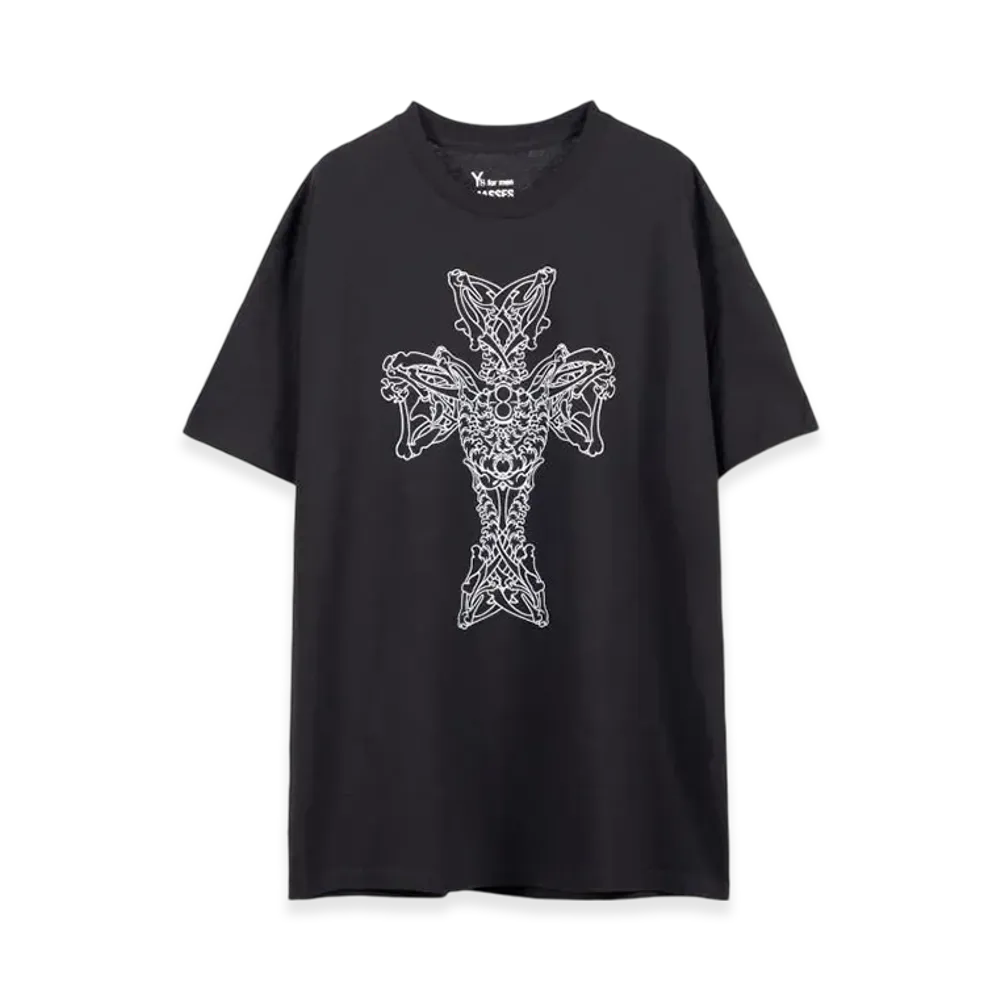 MASSES x Y's for men Round Neck Short Sleeve T E "Black"