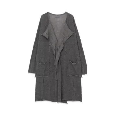 Yohji Yamamoto 7G5P Plating Skip Stitch Ptn Broad Stich Long CD "Charcoal"