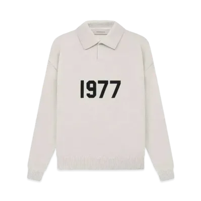 FEAR OF GOD ESSENTIALS 1977 KNIT L/S POLO "Wheat"