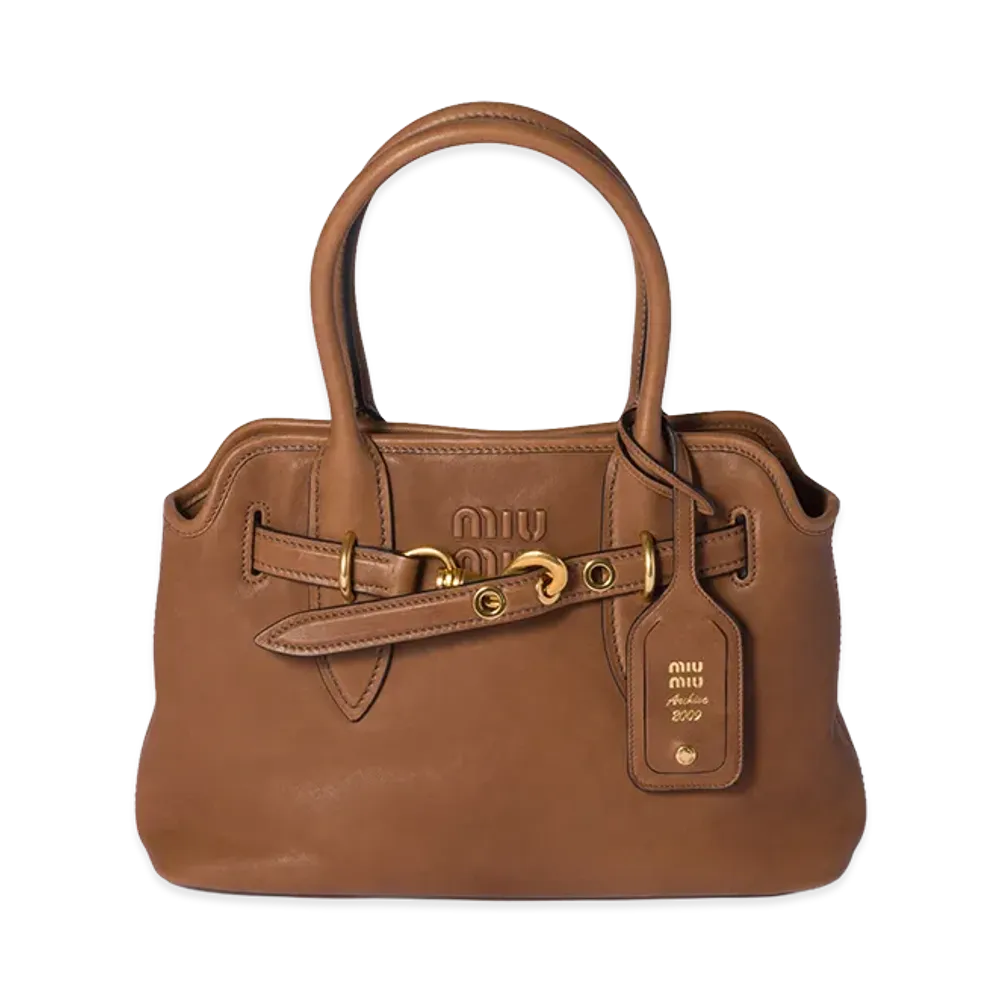 MIU MIU Aventure Nappa Leather Bag "Oak"