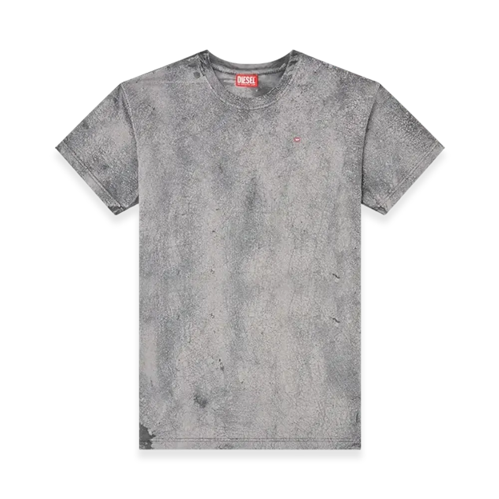 Diesel T-Norm-T8 T-Shirt In Waxed Jersey "Gray"