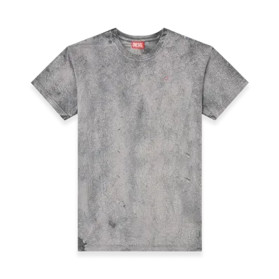 Diesel T-Norm-T8 T-Shirt In Waxed Jersey "Gray"