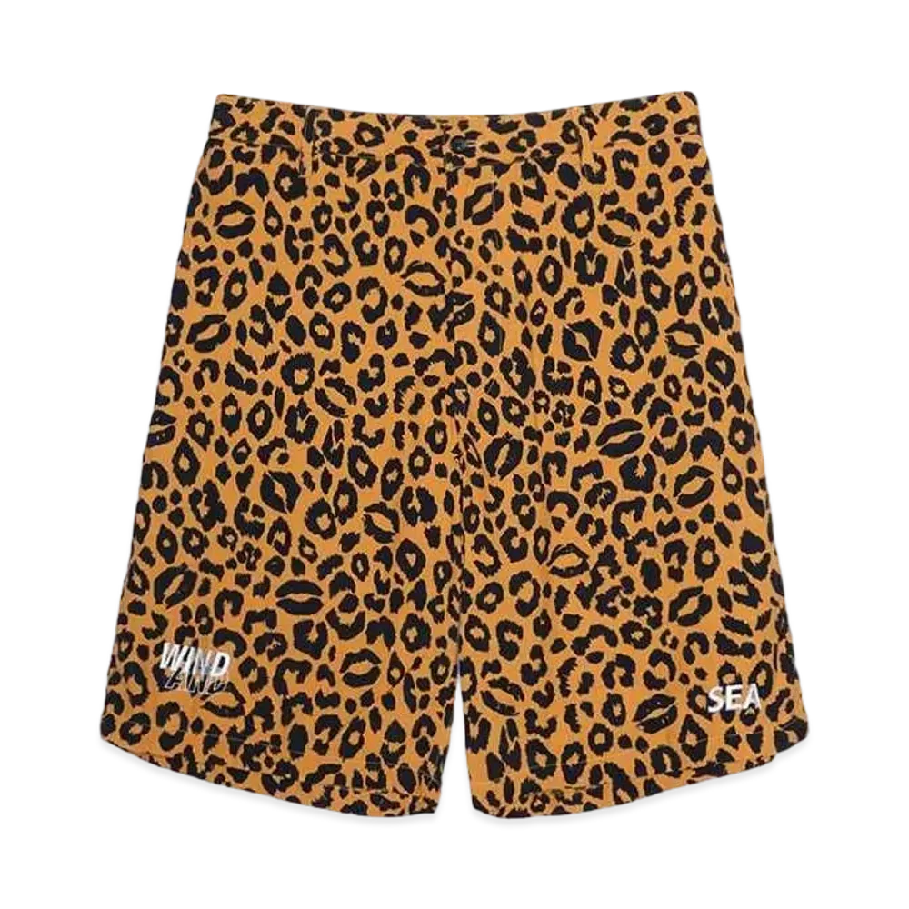 WIND AND SEA x MINEDENIM Lips Leopard Print Easy Shorts "BRT"