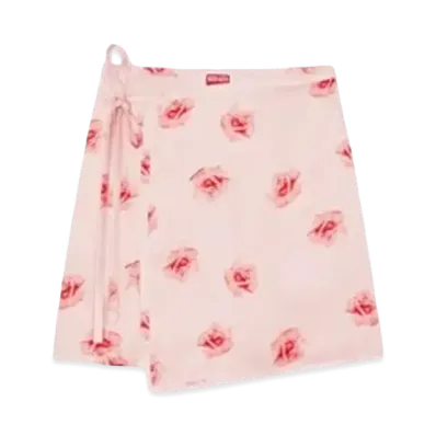 KENZO 'ROSE' Short Skirt "Light Blue"