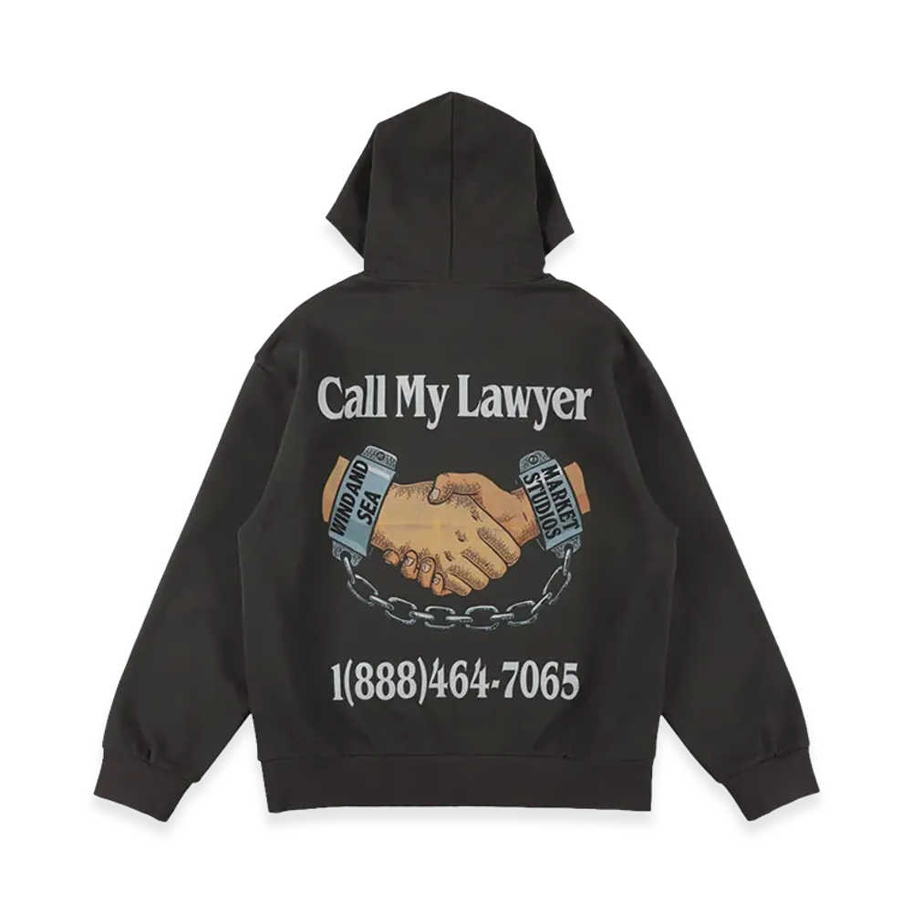WIND AND SEA x MARKET Call My Lawyer Hooded Sweat Shirt "Black"