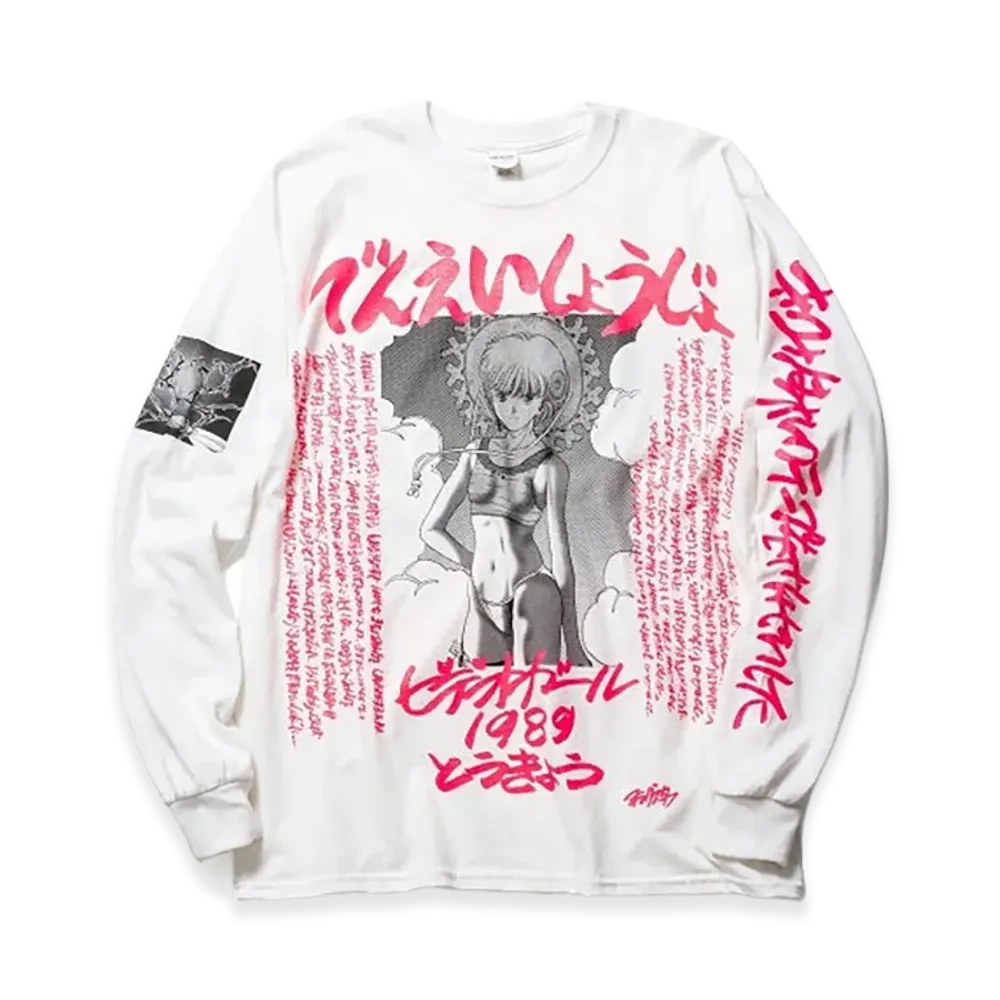 F-LAGSTUF-F x VIDEO GIRL "1989" L/S Tee "White/Pink"