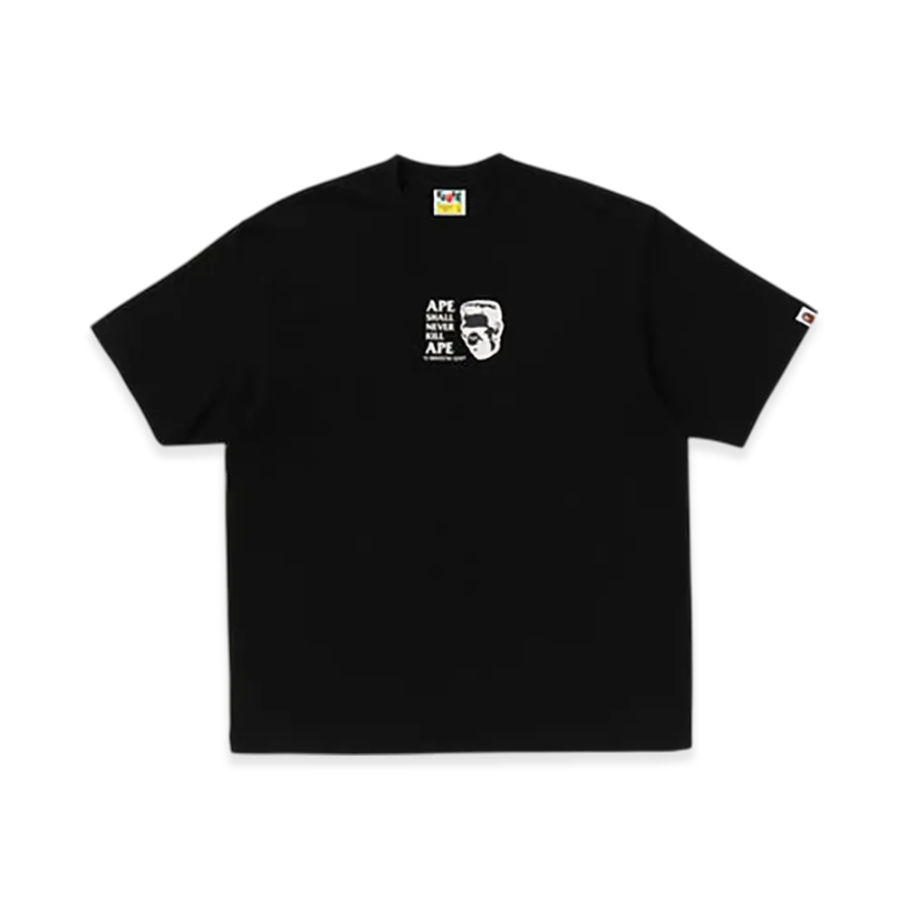 A BATHING APE Frankenstein Bape Logo Relaxed Fit Tee "Black"