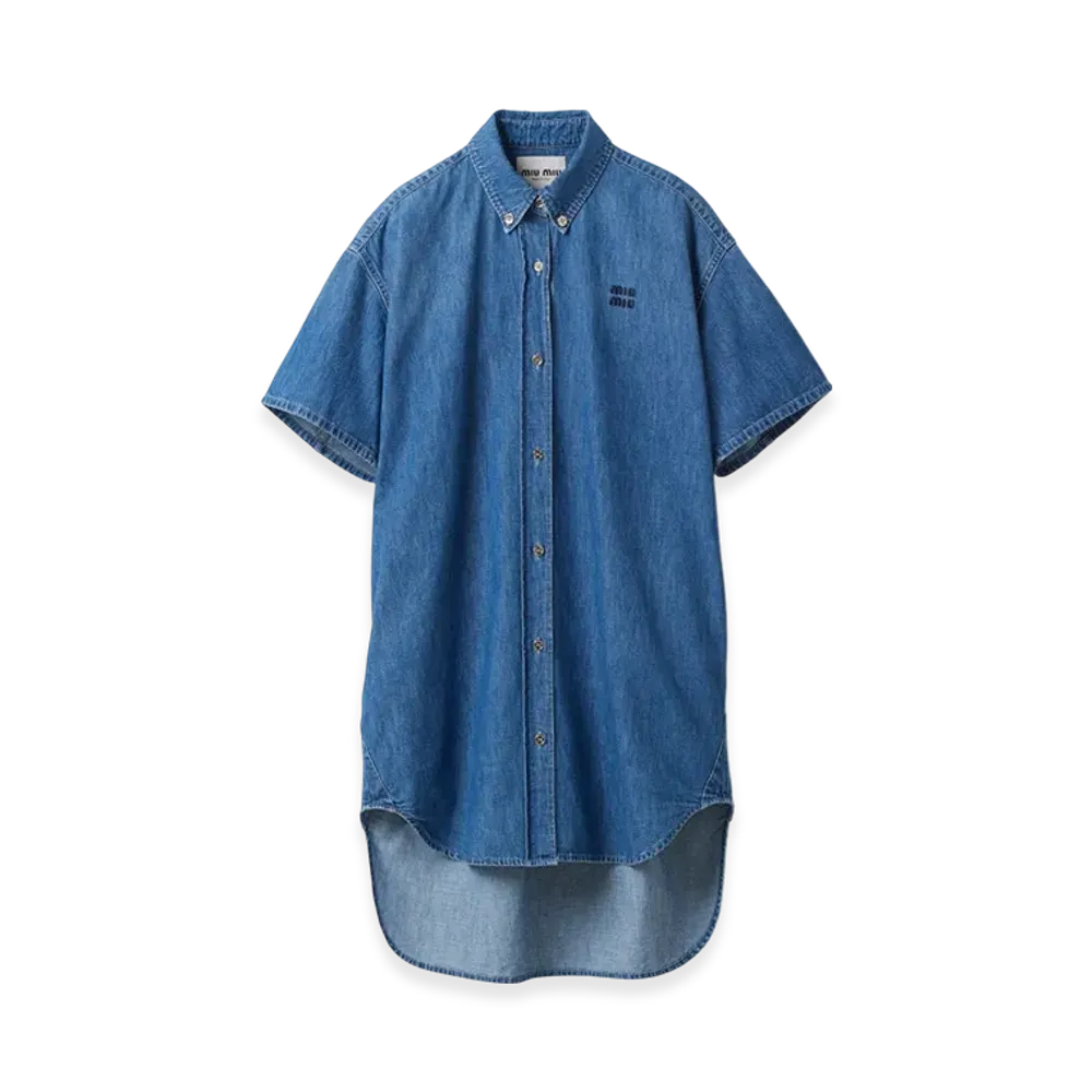 MIU MIU Women's Chambray Dress "Sapphire Blue"