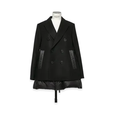 sacai Wool Melton x Puffer Jacket "Black"